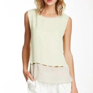 Elie Tahari Asher Blouse NWT Size XS in Mint Foam/Pale Oak Green Beige